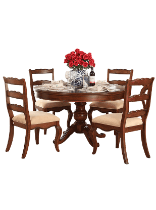 Picture of Solid Wood Brass Dining Set C