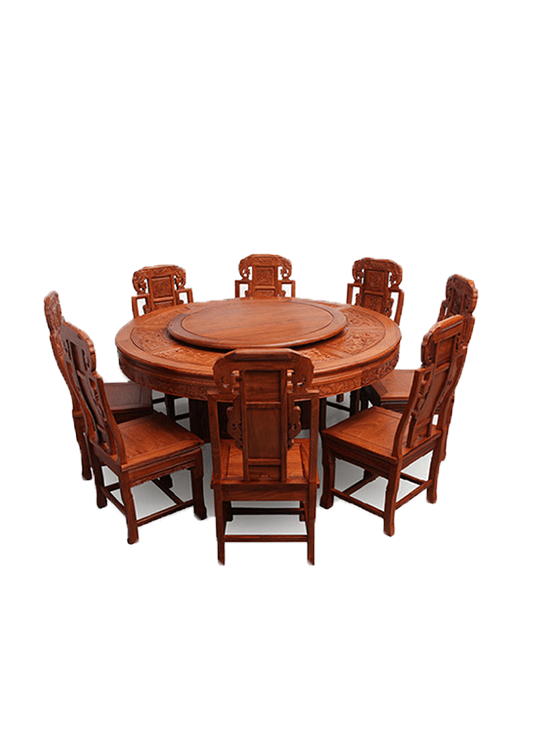 Picture of solid wood dining room furniture round table