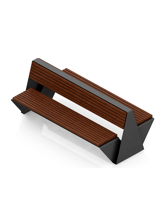 Picture of 2 ways sitting wooden bench