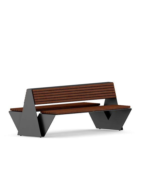 Picture of 2 ways sitting wooden bench