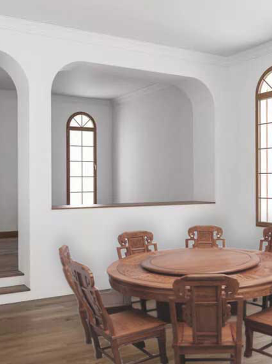 Picture of solid wood dining room furniture round table